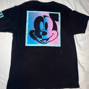 Disney Mickey Mouse Graphic T-Shirt NEFF Sleeve Black Unisex
